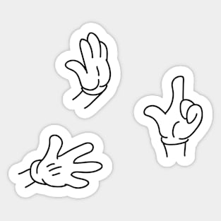 cartoon hands gloves Sticker